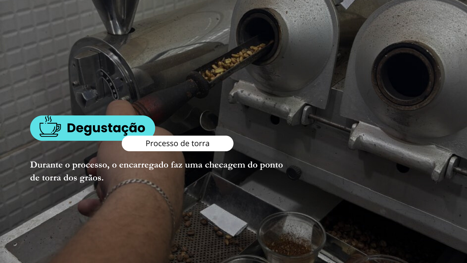 Checagem do ponto de torra dos grãos